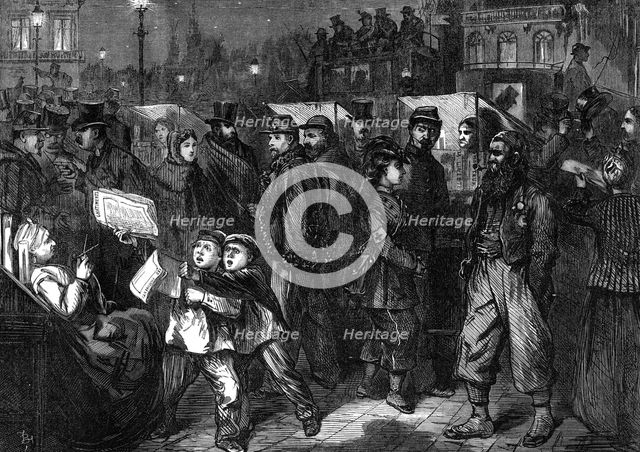 Night scene in Bordeaux, 1871. Creator: Unknown.