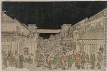 Night Scene, Street of Theatres, late 1700s-early 18002. Creator: Unknown