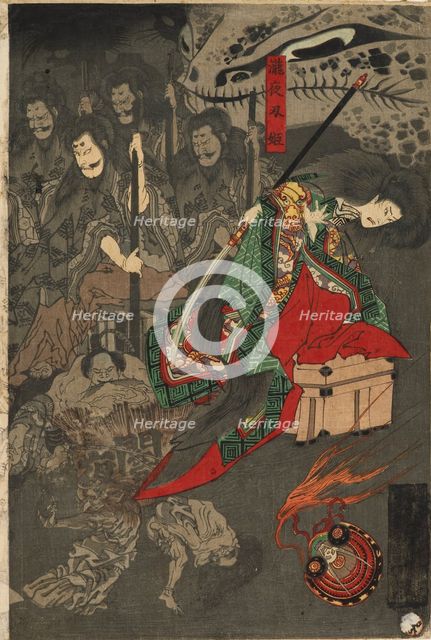 Night Parade of One Hundred Demons at the Soma Palace, 1893. Artist: Utagawa Yoshiiku.