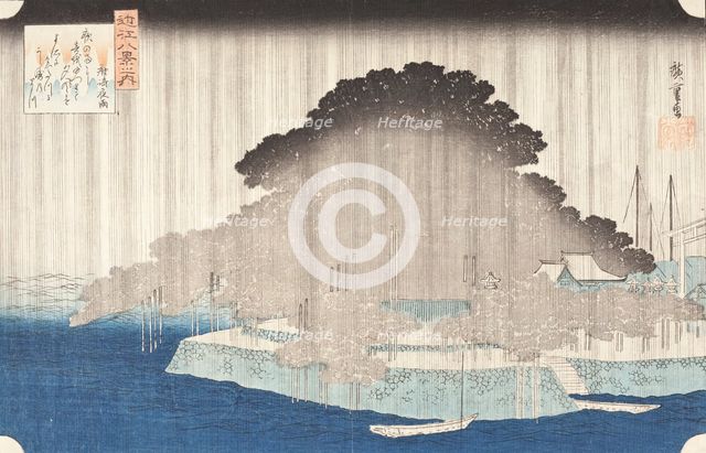 Night Rain at Karasaki, c1835. Creator: Ando Hiroshige.