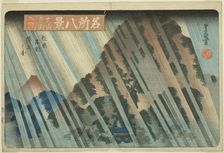 Night Rain at Oyama, View of the Summit Above the Former Fudo Temple (Oyama yau, juz..., c. 1833/34. Creator: Utagawa Toyokuni II
