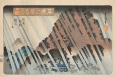 Night Rain at Oyama. From the series Eight Views of Famous Places , c.1833