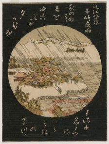 Night Rain on the Karasaki Pine (from the series Eight Views of Omi Province), 1770s. Creator: Unknown