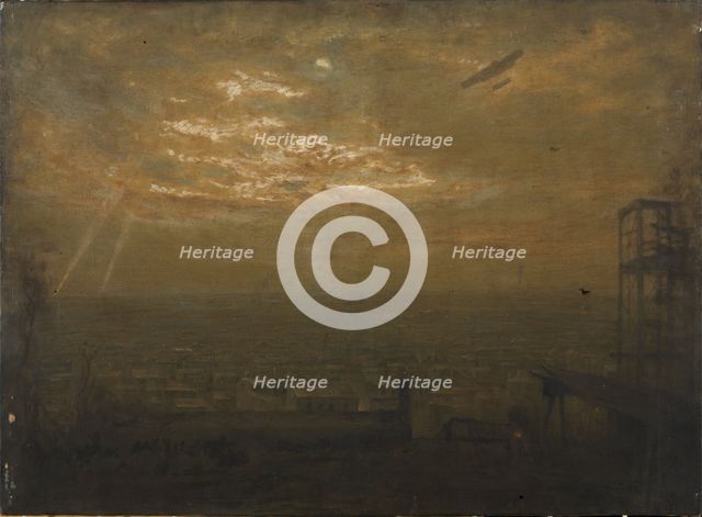 Night Watch by Airplane, 1916. Creator: Jean Joseph Enders.