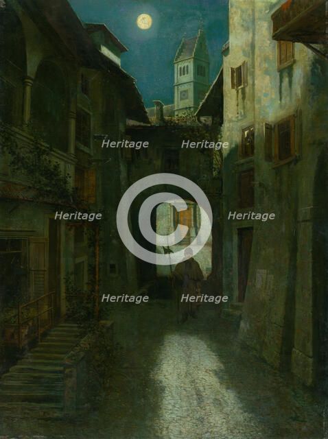 Night Watch in the Old Town , 1880. Creator: Majsch, Eduard (1841-1904).