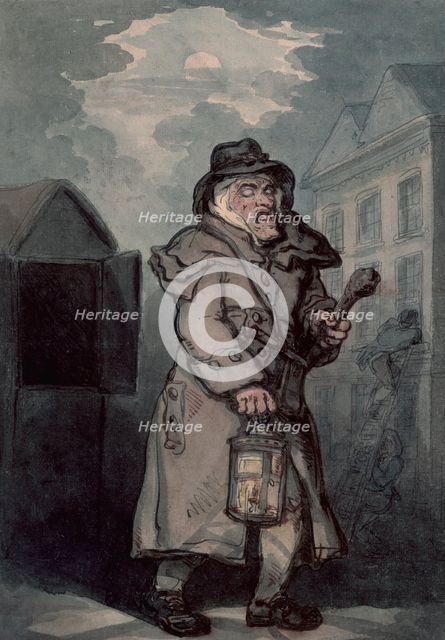 Night watchman, (late 18th century?). Creator: Thomas Rowlandson.
