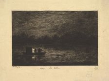 Night Voyage, from the series, Voyage en Bateau, 1861. Creator: Charles Francois Daubigny