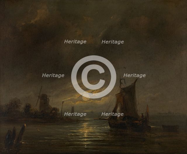 Night View, 1843. Creator: Egidius Linnig.