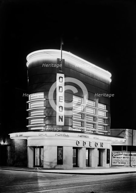 Night view of the Odeon, London Road, Isleworth, London, 1935. Artist: J Maltby