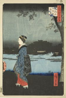 Night View of Matsuchi Hill and the San’ya Canal (Matsuchiyama San’yabori yakei), from the..., 1857. Creator: Ando Hiroshige