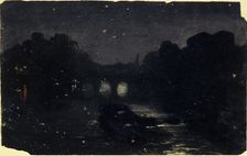 Nightfall on the banks of the Seine, c1870. Creator: Charles-Emile Cuisin