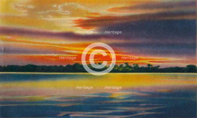 'Nightfall on the Magdalena River, Barranquilla', c1940s. Artist: Unknown.