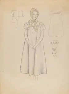 Nightgown and Cap, 1935/1942. Creator: Melita Hofmann