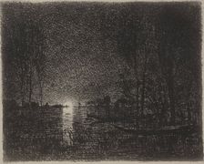 Nightpiece, original impression 1862, printed in 1921. Creator: Charles François Daubigny (French, 1817-1878)