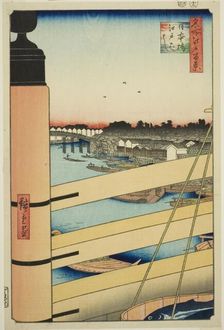 Nihon Bridge and Edo Bridge (Nihonbashi, Edobashi), from the series "One Hundred..., 1857. Creator: Ando Hiroshige