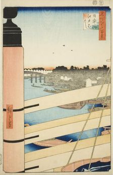 Nihon Bridge and Edo Bridge (Nihonbashi, Edobashi), from the series "One Hundred..., 1857. Creator: Ando Hiroshige