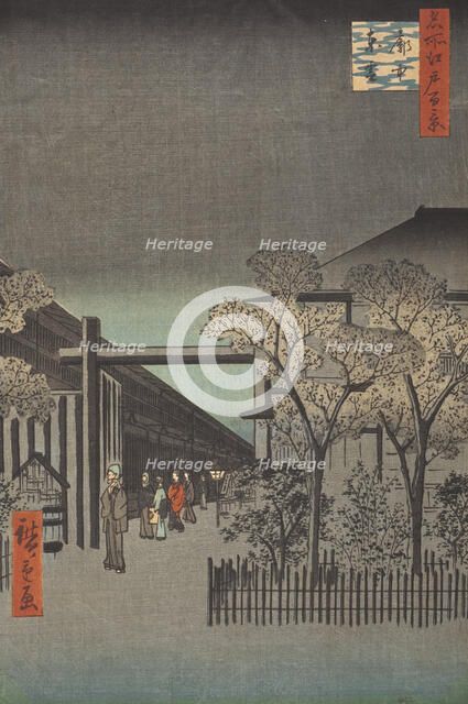 Nihon Embankment, Yoshiwara, 1857. Creator: Ando Hiroshige.