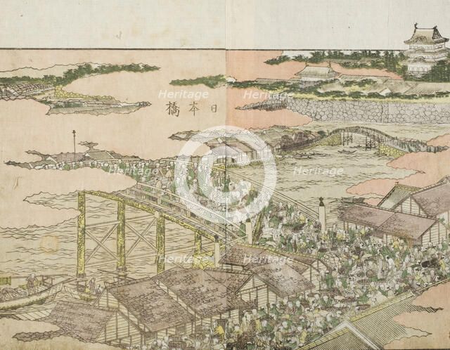 Nihonbashi, c1802. Creator: Hokusai.