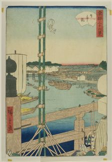 Nihonbashi from the series Thirty-six Views of the Eastern Capital (Toto sanjurokkei), c. 1853. Creator: Utagawa Hiroshige II
