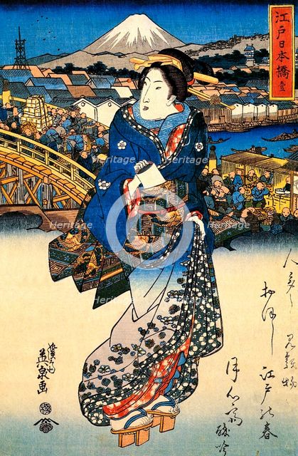 Nihonbashi in Edo, 1852.