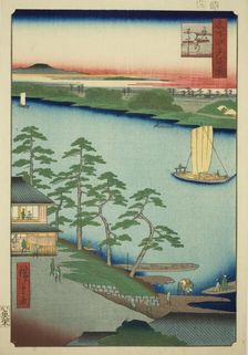 Niijuku Ferry (Niijuku no watashi), from the series "One Hundred Famous Views of Edo..., 1857. Creator: Ando Hiroshige
