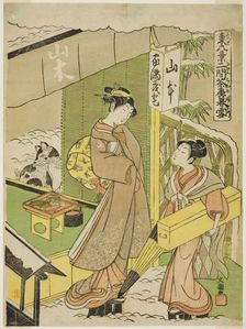 Nikenjaya no Bosetsu, from the series "Azuma Hakkei", c. 1769. Creator: Ippitsusai Buncho