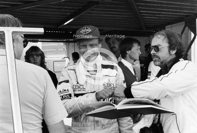 Niki Lauda, F1 driver for Marlboro McLaren, at the European Grand Prix, Brands Hatch, Kent, 1983. Artist: Unknown