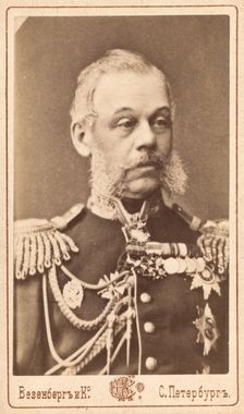 Nikola'i Alekseevich Miliutin, head-and-shoulders portrait, facing slightly...,between 1880 and 86 Creator: Unknown