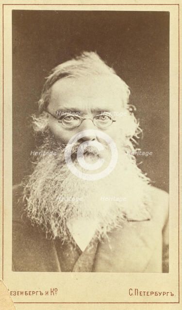 Nikola i Ivanovich Kostomarov, head-and-shoulders portrait, facing front, between 1880 and 1886. Creator: Unknown.