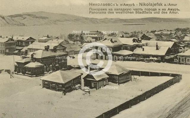 Nikolaevsk-on-Amur. Panorama of the western part of the city and the Amur, 1900. Creator: Unknown.