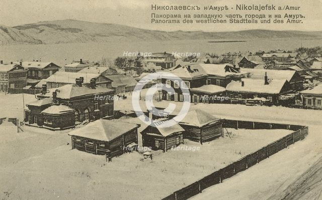 Nikolaevsk-on-Amur. Panorama of the western part of the city and the Amur, 1900. Creator: Unknown.