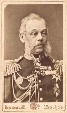 Nikola'i Alekseevich Miliutin, head-and-shoulders portrait, facing slightly...,between 1880 and 86 Creator: Unknown