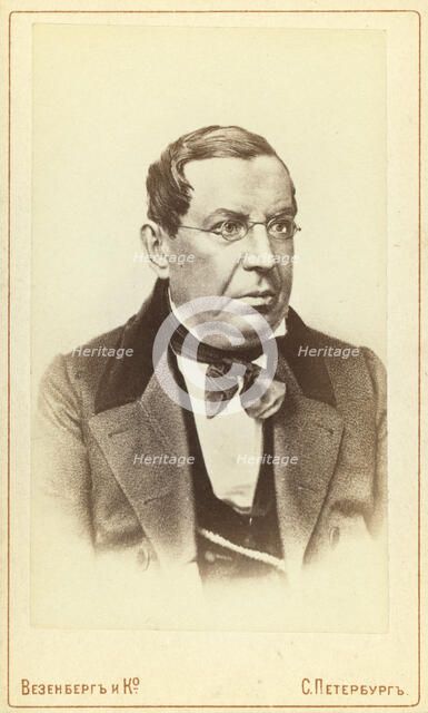 Nikolai Gerasimovich Ustrialov, head-and-shoulders portrait, facing right, between 1880 and 1886. Creator: Unknown.