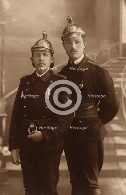 Nikolai Illarionovich Iamol'skii (On the Left) in the Parade Uniform of the..., early 20th cent. Creator: Unknown.