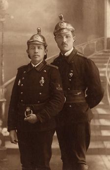 Nikolai Illarionovich Iamol'skii (On the Left) in the Parade Uniform of the..., early 20th cent. Creator: Unknown