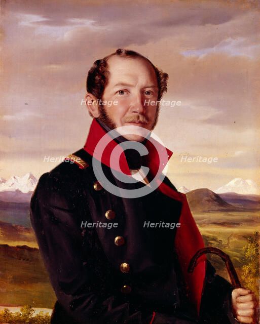 Nikolai Lorer on the Caucasus, 1838. Artist: Schwede, Robert (1806-1871)