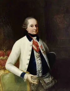 Nikolaus I, Prince Esterházy (1714-1790) in the uniform of his Hungarian Infantry Regiment No. 33. Artist: Knoller, Martin (1725-1804)