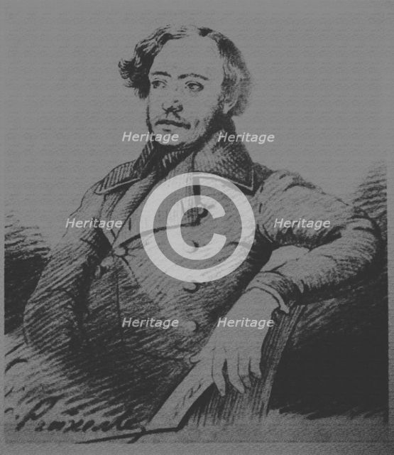 Nikolay Platonovich Ogarev (1813-1877), c. 1840. Artist: Reichel, Karl (1788-1857)