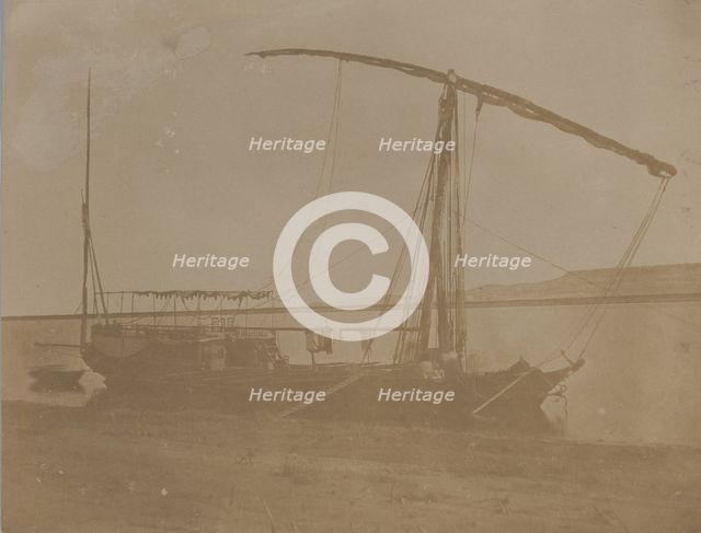 Nile Boat, Egypt, 1851. Creator: Attributed to Leavitt Hunt.