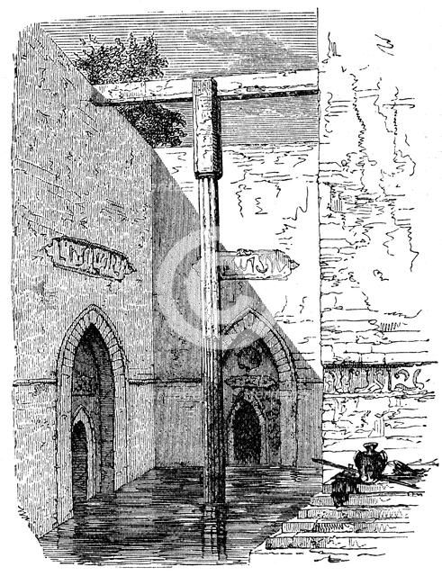Nilometer on the island of Roda, Cairo, Egypt, c1895. Artist: Unknown