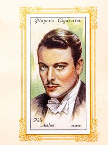 Nils Asther Collectables Picture of movie stars that came with the Players cigarette packet, 1934. Creator: Unknown