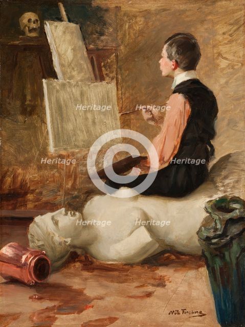 Nils Forsberg jr in the Paris studio, between c.1886 and c.1888. Creator: Nils Forsberg.