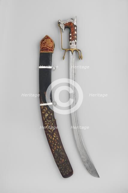 Nimcha with Scabbard...Algerian; blade, European...late 17th-early 18th century...16th-17th century. Creator: Unknown.