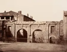 Nimes, Porte d'Auguste, ca. 1864. Creator: Edouard Baldus