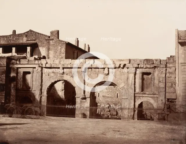 Nimes, Porte d'Auguste, ca. 1864. Creator: Edouard Baldus.