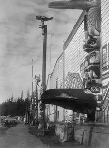 Nimkish village at Alert Bay, c1914. Creator: Edward Sheriff Curtis