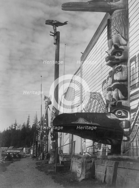 Nimkish village at Alert Bay, c1914. Creator: Edward Sheriff Curtis.