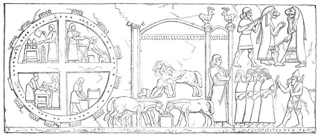 Nimroud Sculptures, just received at the British Museum - Supposed Kitchen and Pavilion, 1850. Creator: Unknown.