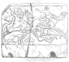 Nimroud Sculptures...Flight of an Arab Mounted upon a Camel, 1850. Creator: Unknown