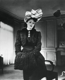 Nina Ricci outfit worn by the fashion model Gabrielle, France, January 1943
